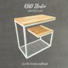 KADStudio โต๊ะข้างเตียงไม้แท้ตัว G ขาว (K156)