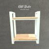 KADStudio โต๊ะข้างเตียงไม้แท้ขาเหล็กขาว (K189)