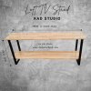 KADStudio ชั้นวางทีวีไม้แท้ขาดำ (K64)
