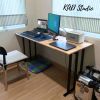 KADStudio โต๊ะคอมงานไม้แท้ ขาเหล็กกันสนิม มีคานเสริม 4 ชิ้น ไม่โยกเยก รองรับน้ำหนัก 100 KG