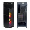 AZZA ATX Mid Tower Tempered Glass Gaming Case GOLEM 221G with VF1299 12cm Rainbow RGB Fan x 2  – Black