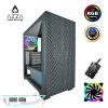 AZZA ATX Mid Tower Tempered Glass ARGB Gaming Case  HIVE 450 with 12cm ARGB Fan x 1 & ARGB Control Board  – Black