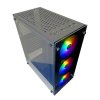 VENUZ ATX Tempered Glass Computer Case VC 1818G with VF1299 12cm Rainbow RGB Fan x 3 – Black