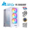 VENUZ Acrylic Side ATX Computer Case VC 3302AWF with VF1299 12cm Rainbow RGB Fan x 3 – White