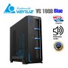 VENUZ Slim micro ATX computer case 103B Black/Blue with PSU 200W