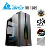 VENUZ Acrylic Side ATX Computer Case VC 1620 with RGB LED Strip - Black