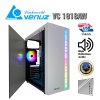 VENUZ Acrylic Side ATX Computer Case VC 1918AW with RGB LED Strip & VF1299 12cm Rainbow RGB Fan x 1 – White