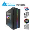 VENUZ Acrylic Side ATX Computer Case VC 1919A with RGB LED Strip & VF1299 12cm Rainbow RGB Fan x 1 – Black