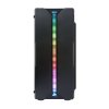 VENUZ Acrylic Side ATX Computer Case VC 1919A with RGB LED Strip & VF1299 12cm Rainbow RGB Fan x 1 – Black