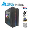 VENUZ Acrylic Side ATX Computer Case VC 1920A with RGB LED Strip & VC1299 12cm Rainbow RGB Fan x 1 – Black