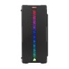 VENUZ Acrylic Side ATX Computer Case VC 1920A with RGB LED Strip & VC1299 12cm Rainbow RGB Fan x 1 – Black