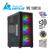 VENUZ Acrylic Side ATX Computer Case VC 1921A with VF1299 12cm Rainbow RGB Fan x 3 – Black