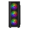 VENUZ Acrylic Side ATX Computer Case VC 1921A with VF1299 12cm Rainbow RGB Fan x 3 – Black