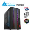 VENUZ micro ATX Computer Case VC 2601 with RGB LED Strip - Black