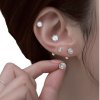 จิวก้านสั้นเพชรกลม ก้าน 0.8mm เลสเงิน