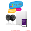 Ezviz C1C-B 2Mp กล้อง 2 ตัว + R5C Home Storage nvr + WD Hdd PURPLE AV CCTV 3.5