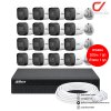 Dahua IP Cctv Set ชุดกล้องวงจรปิด + Nvr : DH-IPC-HFW1230C-A DHI-NVR4104HS-P-4KS3 (กล้อง+Nvr+สายแลน+หัวแลน)