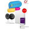 Ezviz C1C-B 2Mp กล้อง 2 ตัว + R5C Home Storage nvr + WD Hdd PURPLE AV CCTV 3.5