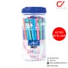 ยกกล่อง 50 ชิ้น Elfen Liso Smile ปากกาลูกลื่น หมึกสีน้ำเงิน 0.5 mm. คละสี