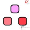 TELESIN Pink Red Purple Filter For GoPro 10 9 ฟิลเตอร์ 3 สี สำหรับเคสดำน้ำ