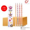 ยกลัง 12 กล่อง 144 Pcs. Masterart ดินสอดำแฟนซี Blacklead Pencil 2B No.6 Star + กบเหลา 1 กล่อง 12 แท่ง