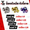 น็อตตัวเมีย หัวจี้ลาย/จี้เส้น เบอร์ 10 12 14 17