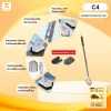 ZOLELE แปรงขัดพื้น C4 หัวแปรงคู่ทำความสะอาดได้ 2 IN 1 หัวแปรง 5 เหลี่ยม เข้าตามซอกแคบได้ง่าย หมุนได้ 180° ด้ามปรับได้