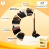 ZOLELE ชุดไม้กวาด C7 ที่โกยขยะมาพร้อมฝาโปร่งมองเห็นชัด 2 IN 1 ขนไม้กวาดหนา 4 ชั้น มีซี่ช่วยขจัดขยะจากขนแปรง หมุนได้ 180 องศา