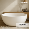 Model : BT150R-01 อ่างอาบน้ำ Bathtub วัสดุหินสังเคราะห์ (Solid Surface) อ่างอาบน้ำกลม