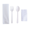 Bio-Based Cutlery Sets 6.5" + Tissue เซ็ตช้อนส้อม ทิชชู่ไบโอ ขนาด 6.5 ห่อซองกระดาษ