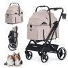 Beberoad X3 2 in 1 Pet Stroller | 4 Wheels Lightweight Foldable Carrier- Beige