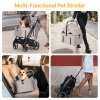 Beberoad X3 2 in 1 Pet Stroller | 4 Wheels Lightweight Foldable Carrier- Beige