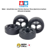TAMIYA 15541 - Small Dia. Low Friction Narrow Tires (24mm) & Carbon Wheels (3-Spoke)