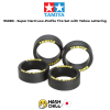 TAMIYA 95080 - Super Hard Low-Profile Tire Set with Yellow Lettering