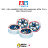 TAMIYA 95115 - Fully Cowled Mini 4WD 25th Anniversary White Tires & Black Plated Wheels
