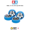 TAMIYA 95654 - Tamiya Asia Challenge 2024 Small Diameter Low Profile Tire (Blue)/Wheel (Black Plated) Set.
