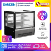 ตู้แช่เค้กวางเคาร์เตอร์กระจกเหลี่ยม Sanden รุ่น SKR-0070R ขนาด 3.82Q มี 2 ชั้นวาง สีดำ