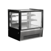 ตู้แช่เค้กวางเคาร์เตอร์กระจกเหลี่ยม Sanden รุ่น SKR-0070R ขนาด 3.82Q มี 2 ชั้นวาง สีดำ