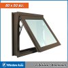 หน้าต่างบานกระทุ้งอลูมิเนียม สีชา 80×50 ซม. (มีมุ้ง) หน้าต่างอลูมิเนียม