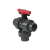 SPEARS - UPVC SCH80 TU Industrial 3-Way Valve Vertical