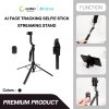 Devia ไม้เซลฟี่อัจฉริยะระบบติดตาม AI Face Tracking Selfie-Stick+Streaming Stand Black