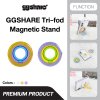GGSHARE Tri-Fold Magnetic Stand ขาตั้งสมาร์ทโฟนแม่เหล็ก MagSafe หมุนพับได้ 3 ท่อน