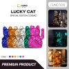Lucky Cat Cosmic Shiny แมวกวักนำโชค เรียกทรัพย์ โชคลาภ มั่งคั่ง ขนาด 15 เซนติเมตร
