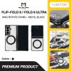 Molan Cano Metal Black Rotate Stand เคสใสมีขาตั้งหมุน 360 องศา Case for Samsung Galaxy Z Flip 8 / Fold 8 / Fold 8 Ultra