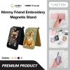 Nimmy Friend Embroidery Magnetic Stand แปะหลังโทรศัพท์แม่เหล็กใส่บัตร ลายปักน้องหมา 3D