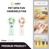 Pet Spin Fun Hand Held Fan พัดลมพกพา 2-in-1 พัดลมมือถือตั้งโต๊ะได้ ลายสัตว์เลี้ยงสุดน่ารัก รุ่น TYX9269