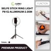P61Q Aluminum Ring Light Selfie Stick 2.05M Black ไม้เซลฟี่ไฟวงแหวน ขาตั้งกล้องไลฟ์สดอัจฉริยะ