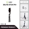 P61 Selfie Stick Aluminum Auto Pop Open Black ไม้เซลฟี่ขาตั้งกล้อง