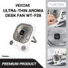 WEKOME Ultra-thin Aroma Desk Fan พัดลมตั้งโต๊ะอโรมาบางเบา รุ่น WT-F28