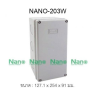 NANO กล่องกันน้ำพลาสติก ฝาทึบ ขนาด 127.1x254x91mm. / 5x10x3.5" รุ่น NANO-203W NANO-203G NANO-203Y NANO-203B